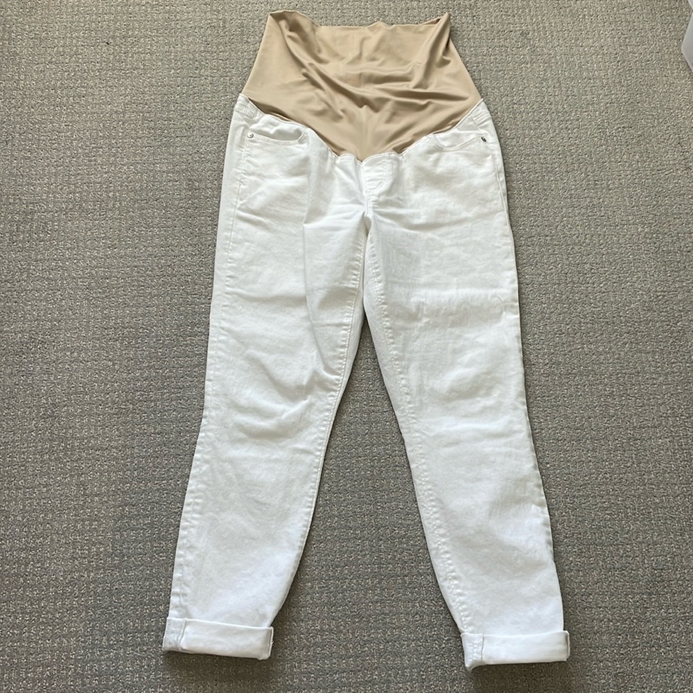 Loft White size 8 Maternity stretch denim
